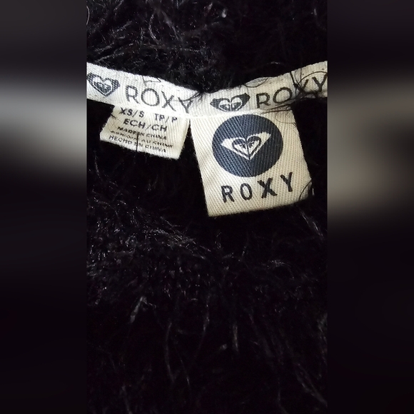 ROXY Black Soft Fuzzy Open Cardigan Sweater | XS/S - Picture 4 of 5
